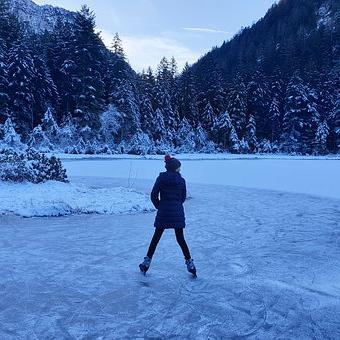 Skating on a frozen lake