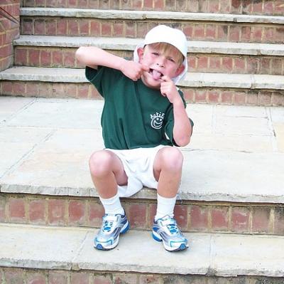 Pull a face at a stranger