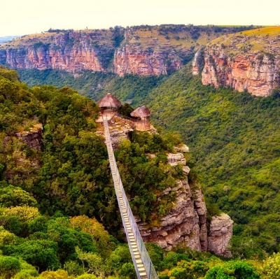 Cross a bridge over a gorge