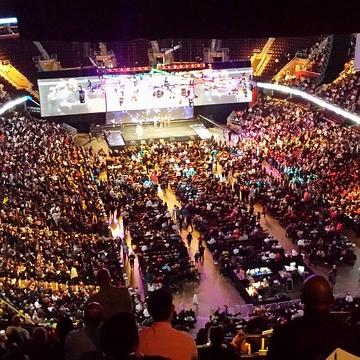 Be front row at a stadium concert