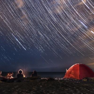 Camping on the beach