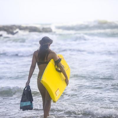 Ride a boogie board