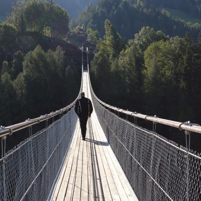 Walk over a suspension bridge