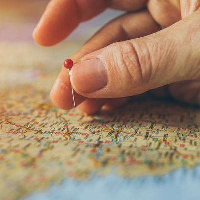 Close my eyes - Stick a pin in a map and go there