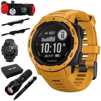 Garmin Instinct Rugged Outdoor Watch w/ GPS, Sunburst